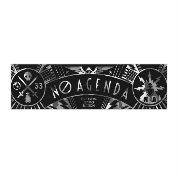 NO AGENDA RALLY - camo grey - bumper sticker