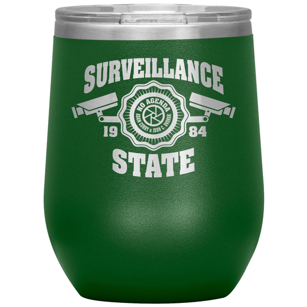 SURVEILLANCE STATE - 12 oz wine tumbler