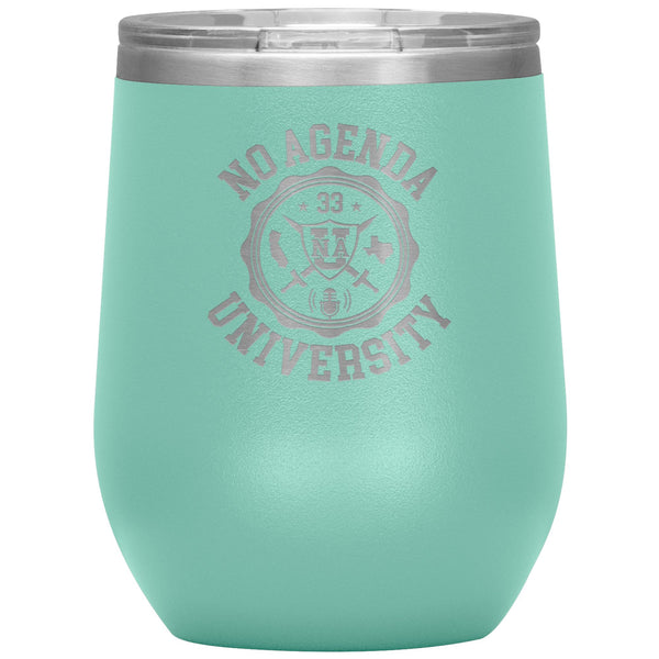 NO AGENDA UNIVERSITY - 12 oz wine tumbler