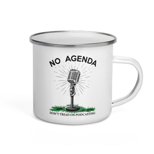 DONT TREAD ON PODCASTING - enamel mug