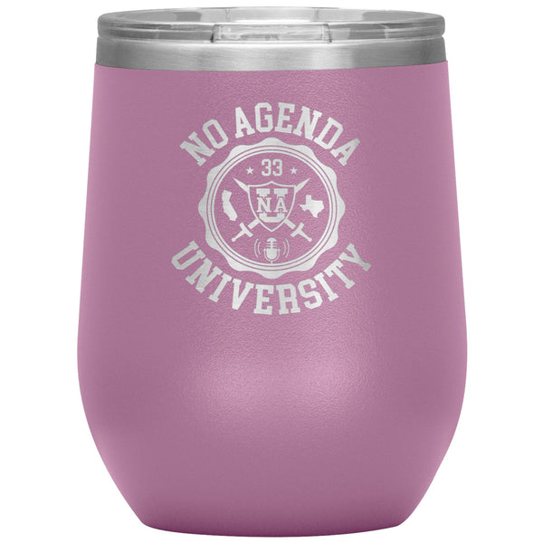 NO AGENDA UNIVERSITY - 12 oz wine tumbler