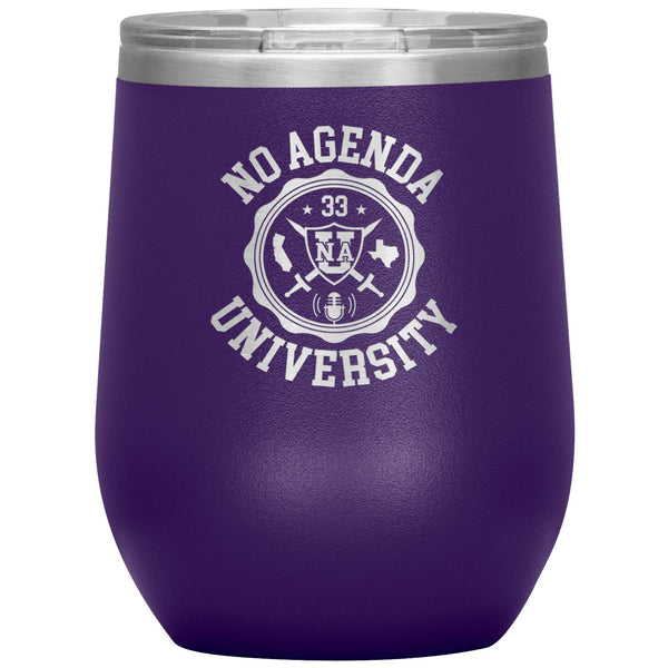 NO AGENDA UNIVERSITY - 12 oz wine tumbler
