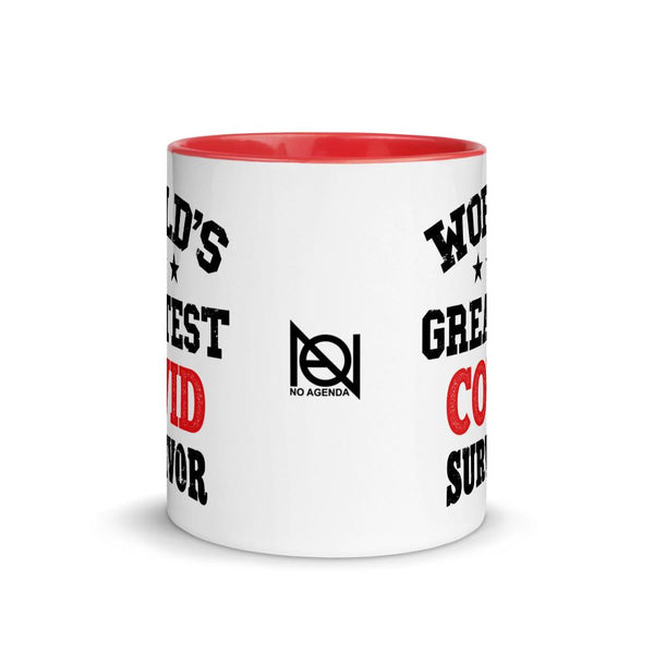 WORLDS GREATEST COVID SURVIVOR - accent mug