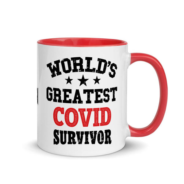 WORLDS GREATEST COVID SURVIVOR - accent mug