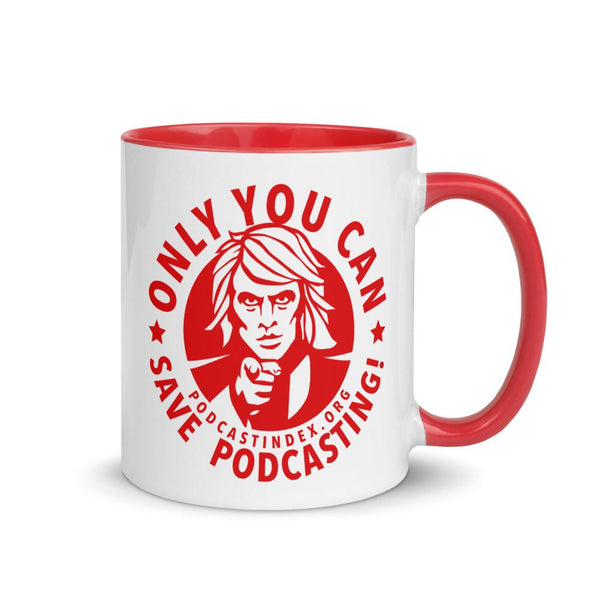 SAVE PODCASTING! - accent mug