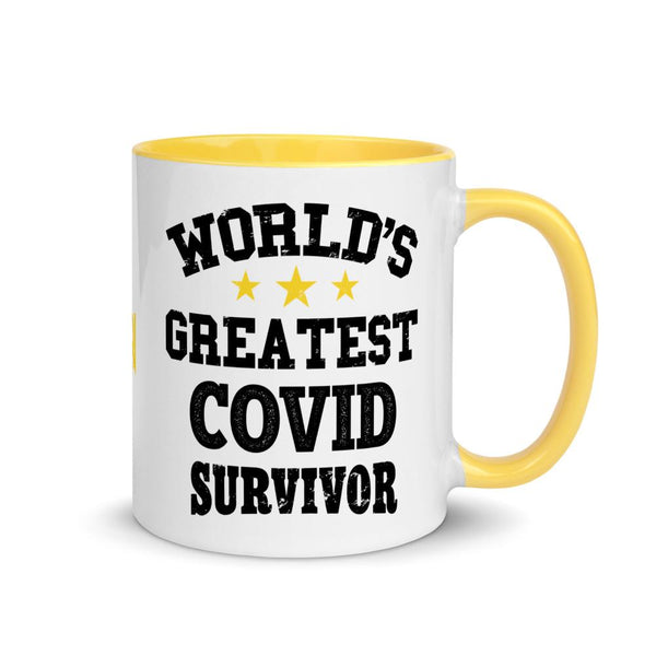WORLDS GREATEST COVID SURVIVOR - accent mug