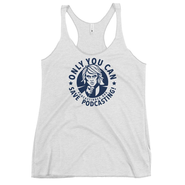SAVE PODCASTING! - racerback tank