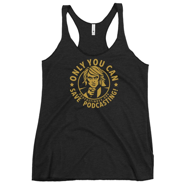 SAVE PODCASTING! - racerback tank