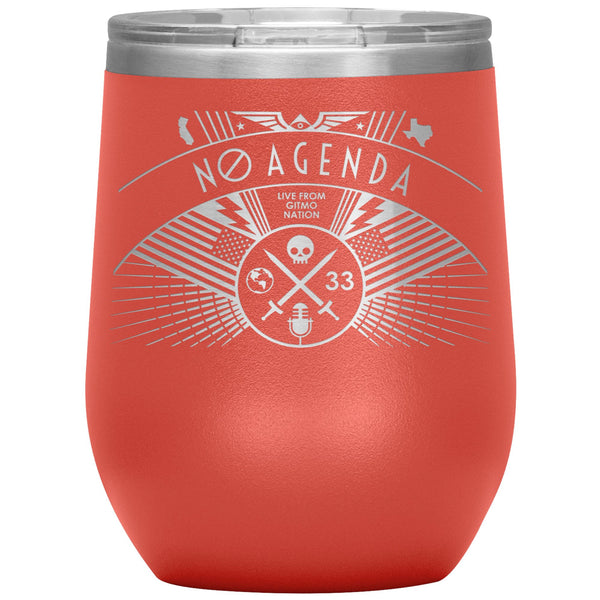 NO AGENDA RALLY - 12 oz wine tumbler