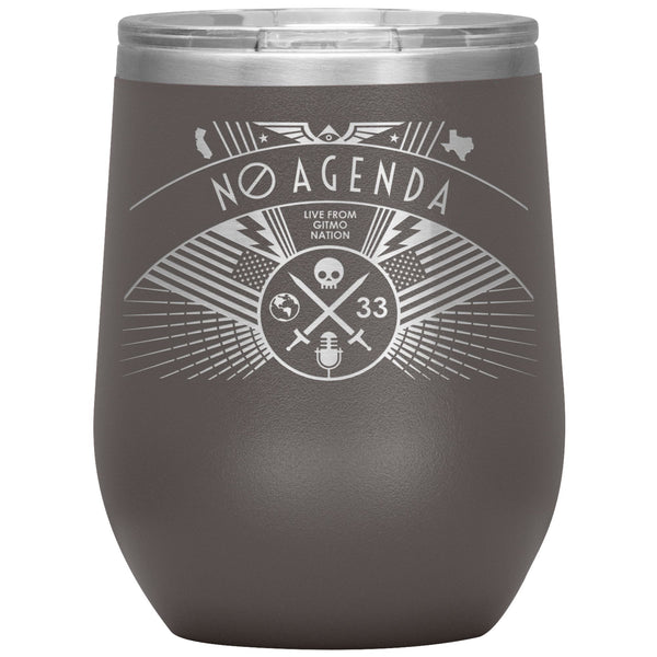 NO AGENDA RALLY - 12 oz wine tumbler
