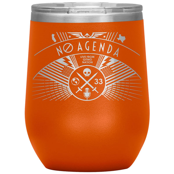 NO AGENDA RALLY - 12 oz wine tumbler