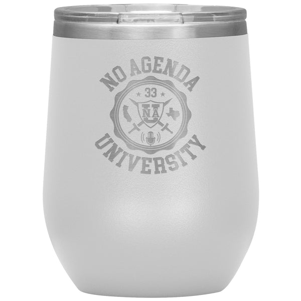 NO AGENDA UNIVERSITY - 12 oz wine tumbler