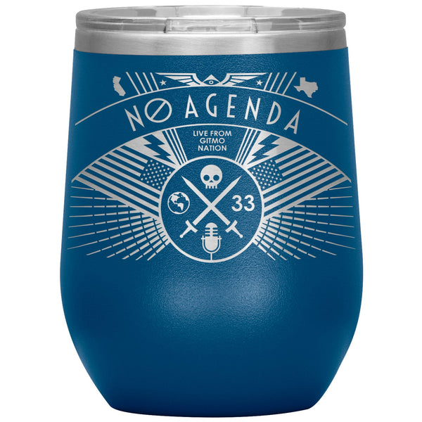 NO AGENDA RALLY - 12 oz wine tumbler new