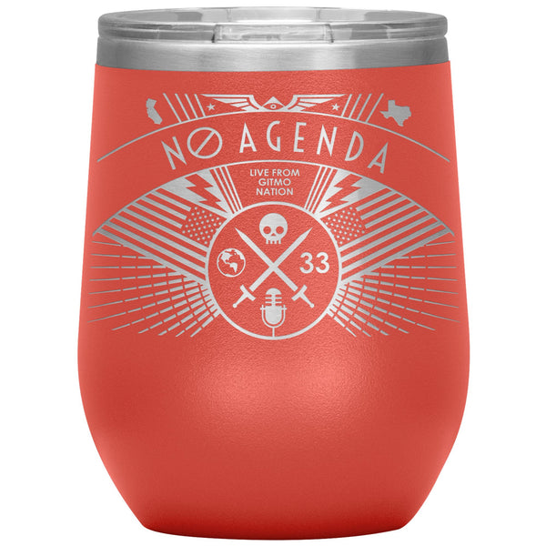 NO AGENDA RALLY - 12 oz wine tumbler new