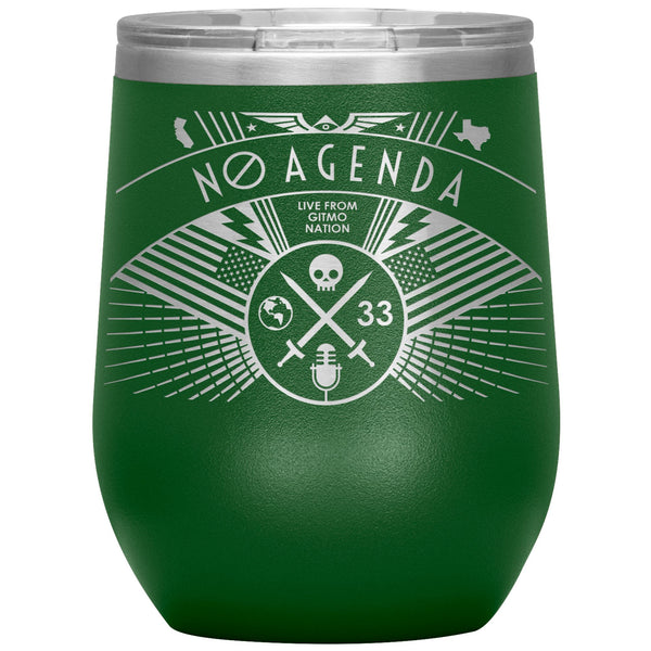 NO AGENDA RALLY - 12 oz wine tumbler new