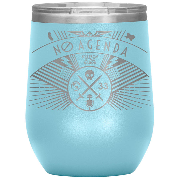 NO AGENDA RALLY - 12 oz wine tumbler new