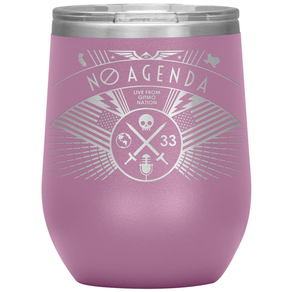 NO AGENDA RALLY - 12 oz wine tumbler new