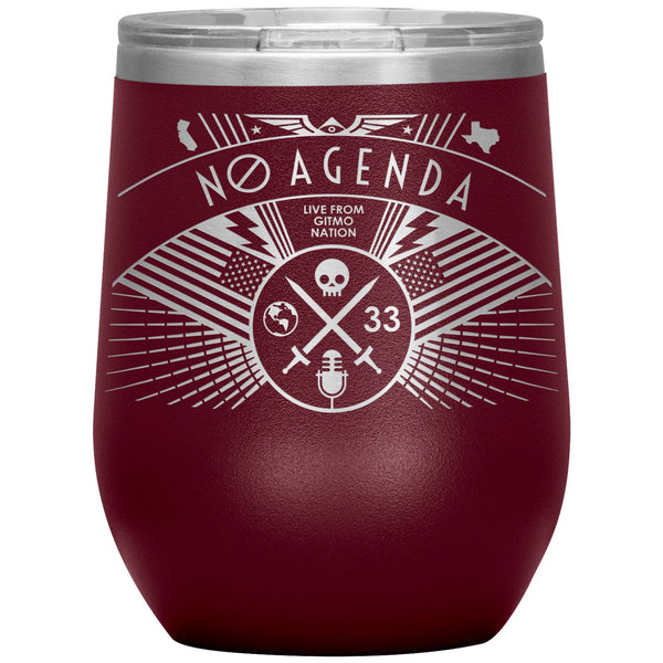 NO AGENDA RALLY - 12 oz wine tumbler new