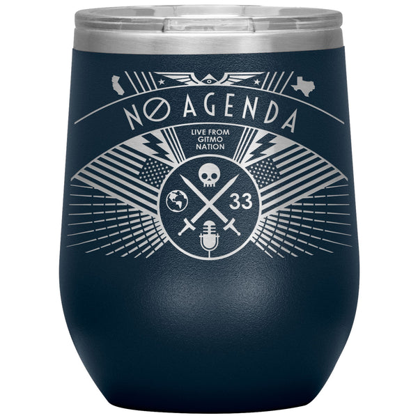 NO AGENDA RALLY - 12 oz wine tumbler new