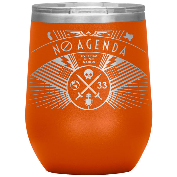 NO AGENDA RALLY - 12 oz wine tumbler new