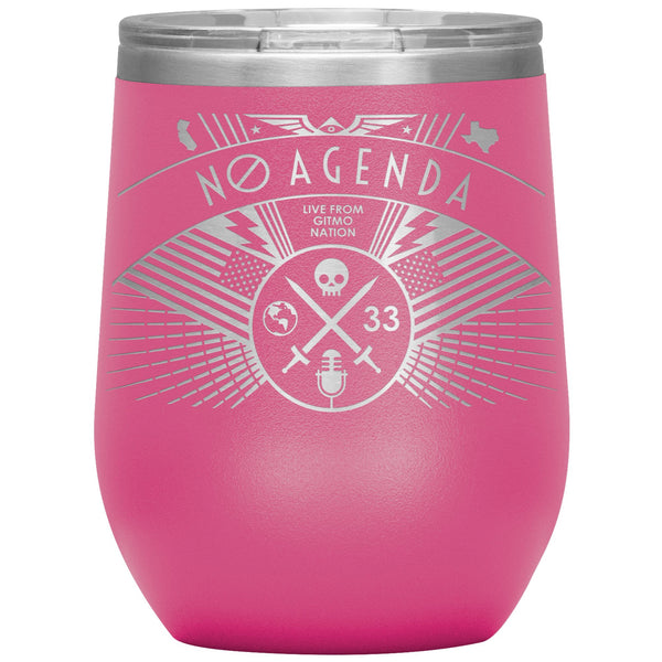 NO AGENDA RALLY - 12 oz wine tumbler new