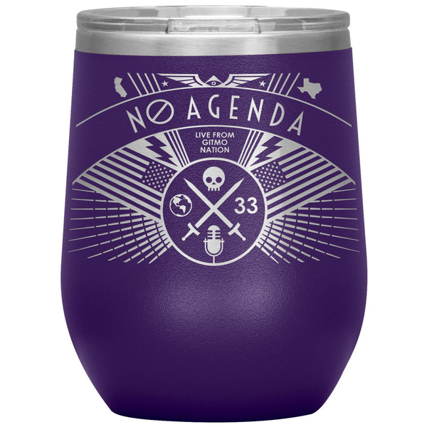 NO AGENDA RALLY - 12 oz wine tumbler new