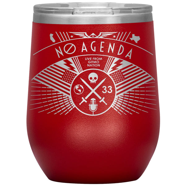 NO AGENDA RALLY - 12 oz wine tumbler new