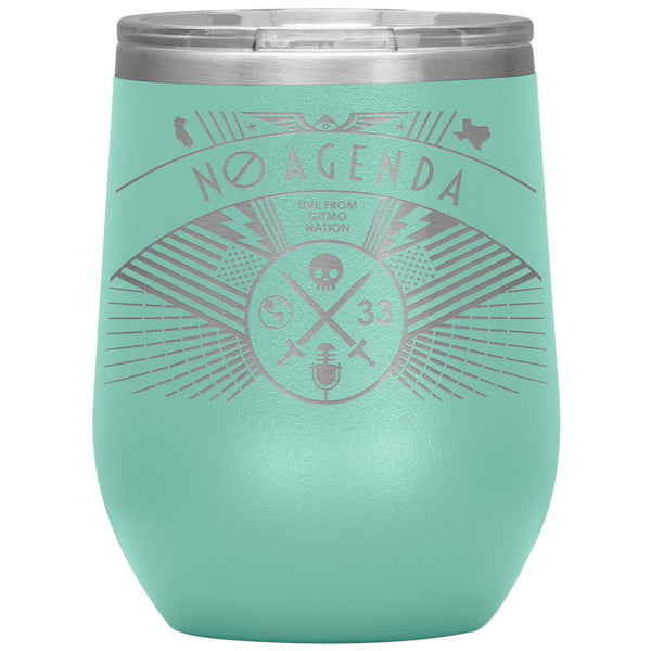 NO AGENDA RALLY - 12 oz wine tumbler new