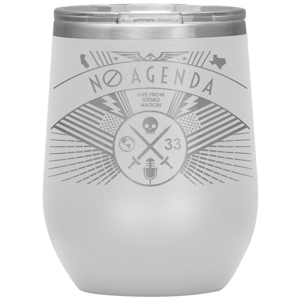 NO AGENDA RALLY - 12 oz wine tumbler new