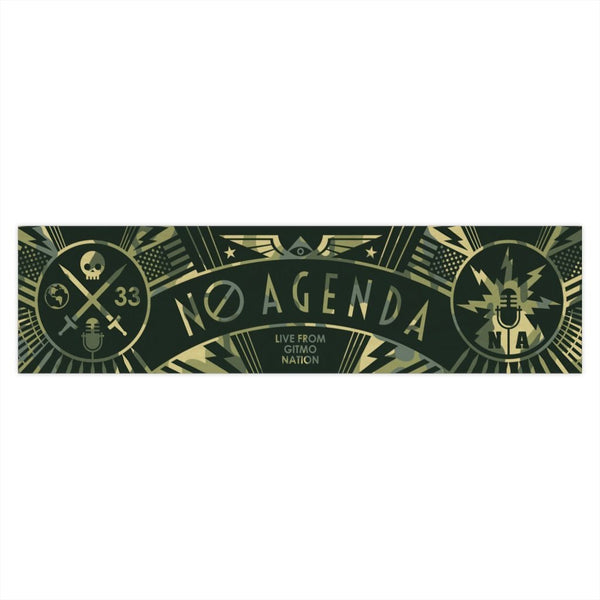 NO AGENDA RALLY - camo green - bumper sticker