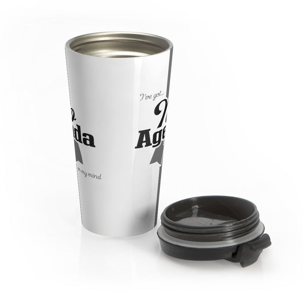 NO AGENDA RIBBON - black - 15 oz travel mug