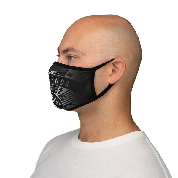 NO AGENDA RALLY - BWFADE - fitted face mask