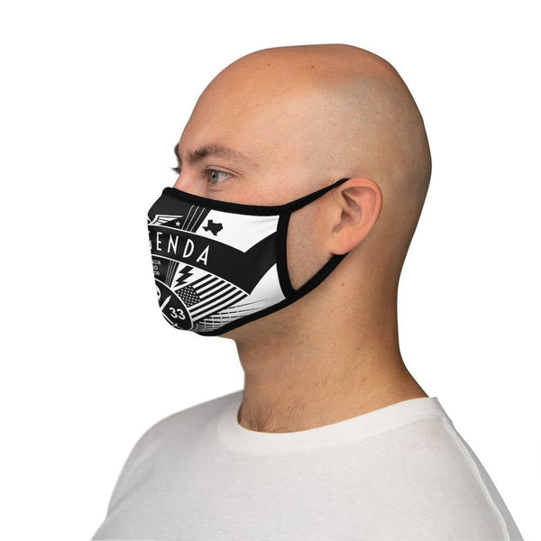 NO AGENDA RALLY - BW - fitted face mask