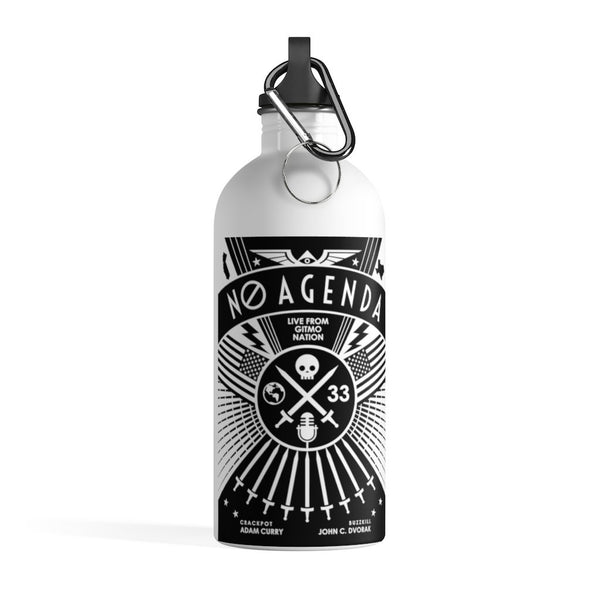 NO AGENDA RALLY - DARK - 14 oz water bottle