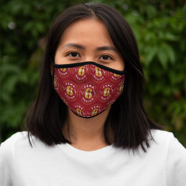 FEMA REGION SIX - RED - fitted face mask