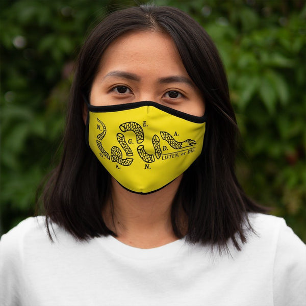 LISTEN OR DIE - YELLOW - fitted face mask