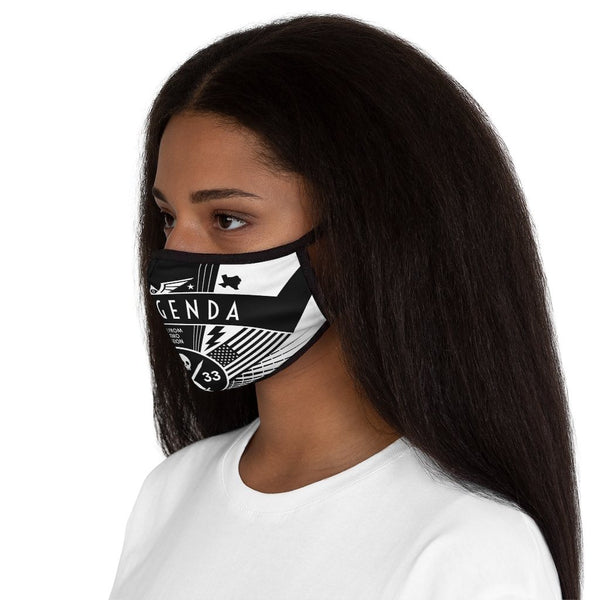 NO AGENDA RALLY - BW - fitted face mask