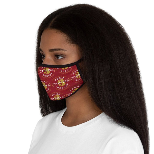 FEMA REGION THREE - RED - fitted face mask
