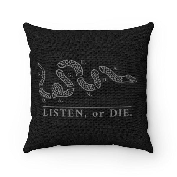 LISTEN OR DIE - BG - throw pillow