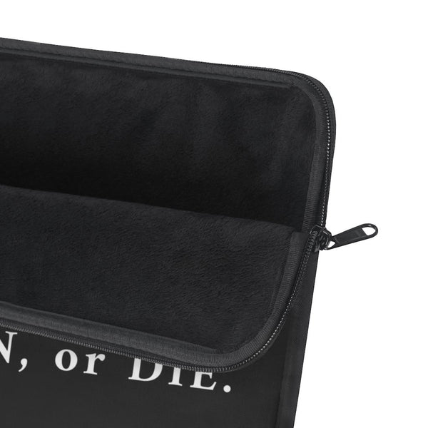 LISTEN OR DIE - BW - laptop sleeve