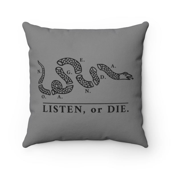 LISTEN OR DIE - GBW - throw pillow case