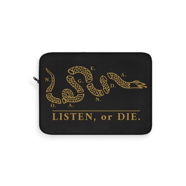 LISTEN OR DIE - BG - laptop sleeve