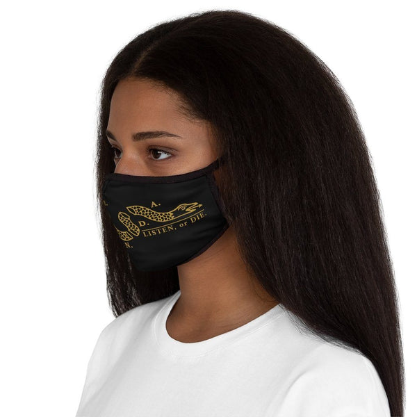 LISTEN OR DIE - GOLD- fitted face mask