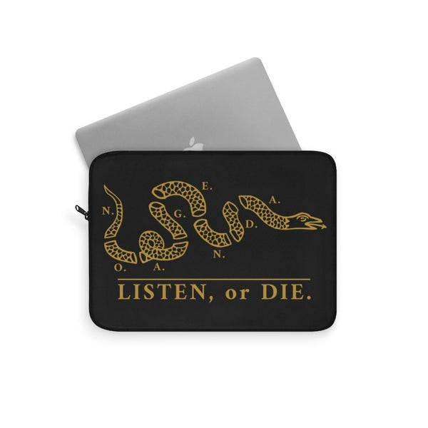 LISTEN OR DIE - BG - laptop sleeve