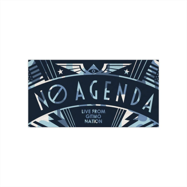NO AGENDA RALLY - camo navy - bumper sticker