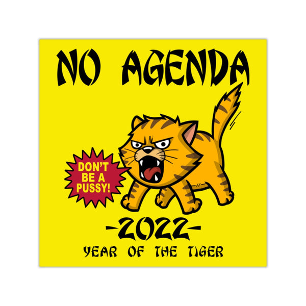 2022 YEAR OF THE TIGER - YLW - square vinyl sticker