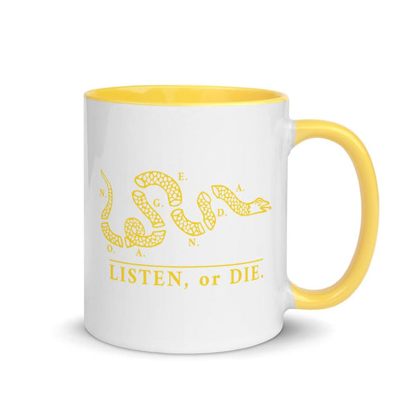 LISTEN OR DIE - accent mug