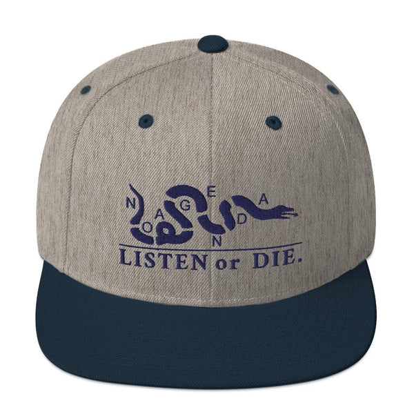 LISTEN OR DIE - high snapback hat