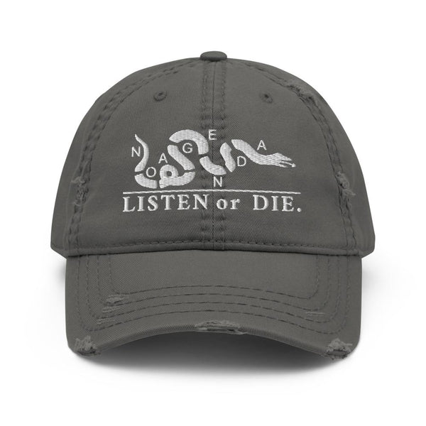 LISTEN OR DIE - distressed hat