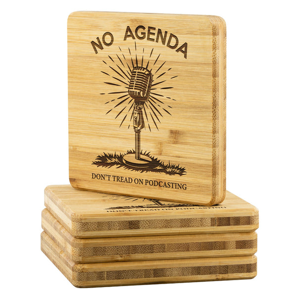 DONT TREAD ON PODCASTING - bamboo coasters